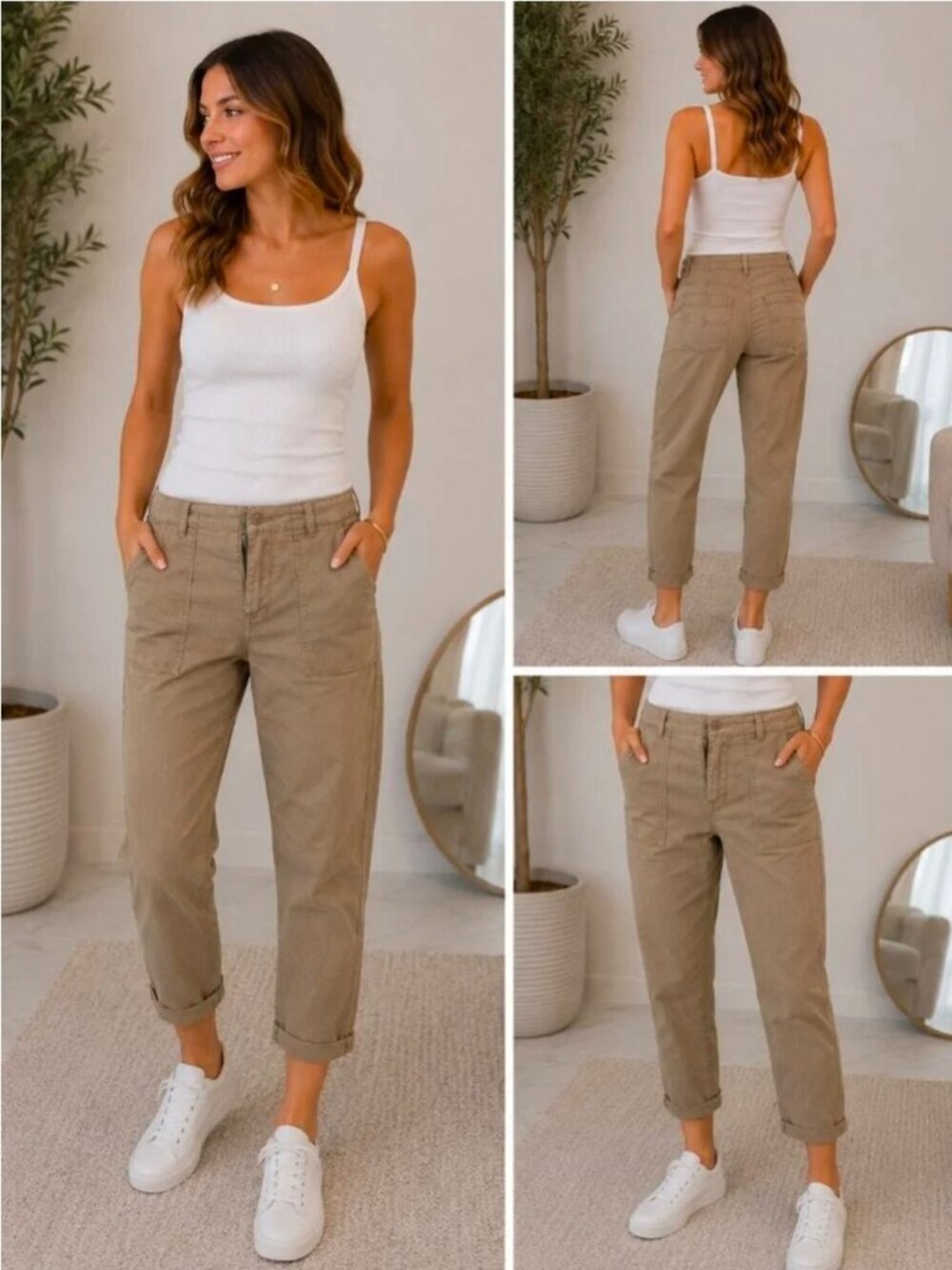 Nili Lota Cropped Military Panymts Sz 6